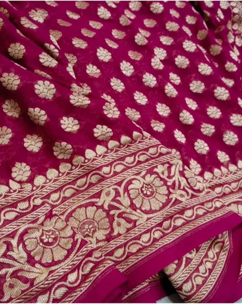Sangmarmar Parsi gara dupatta - Saffronfashionindia