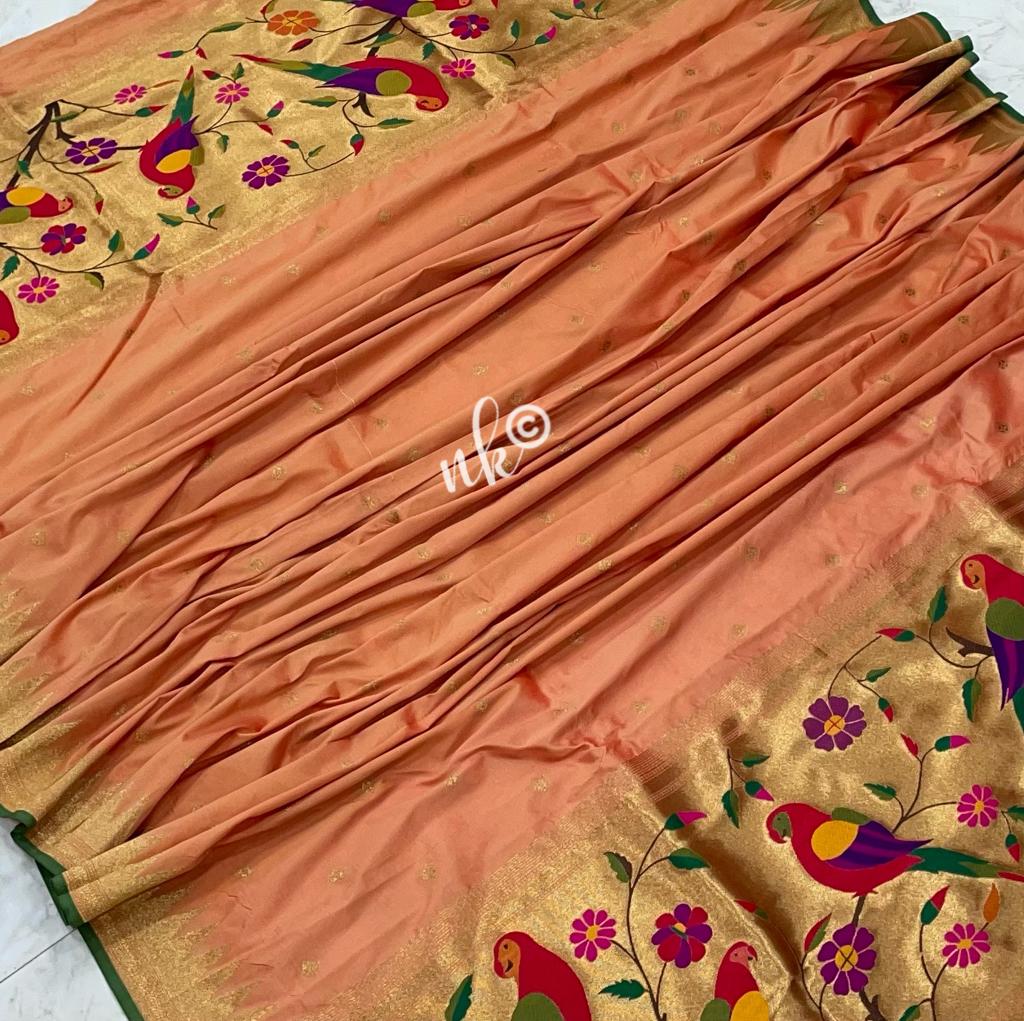 Parrot inspired dupatta - Saffronfashionindia