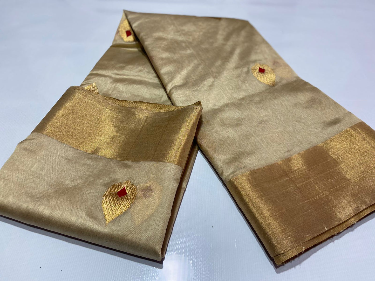 Jeni pattu Chanderi saree - Saffronfashionindia