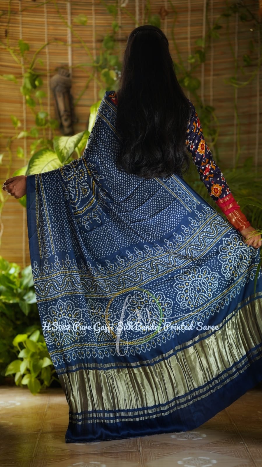 Midnite blue gajji silk saree - Saffronfashionindia