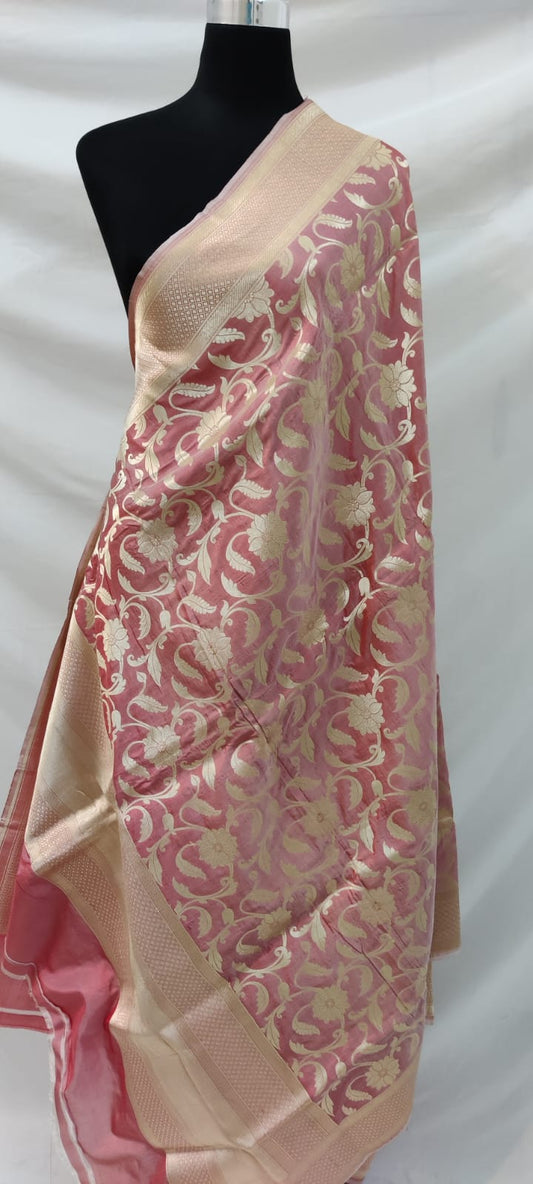Katan handwoven silk dupatta - Saffronfashionindia