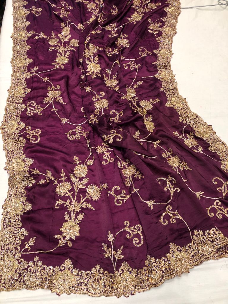 Wedding zardosi saree - Saffronfashionindia