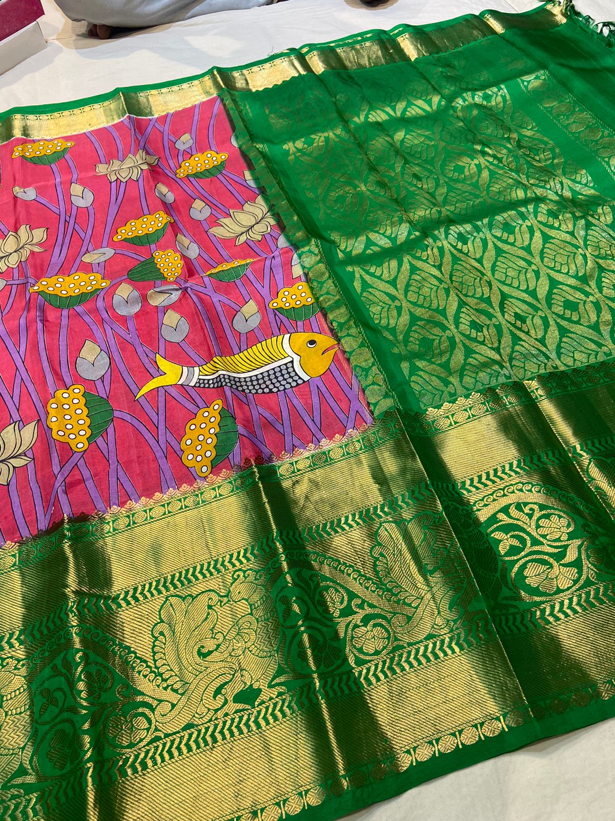 Nivasha penkalamkari saree - Saffronfashionindia