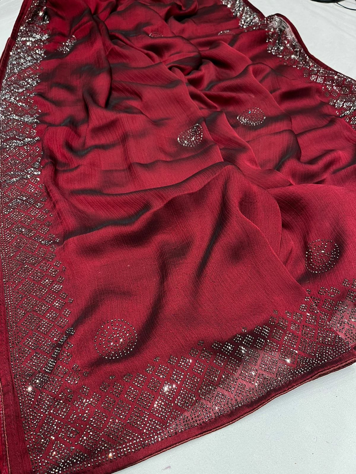 Valeria satin saree - Saffronfashionindia