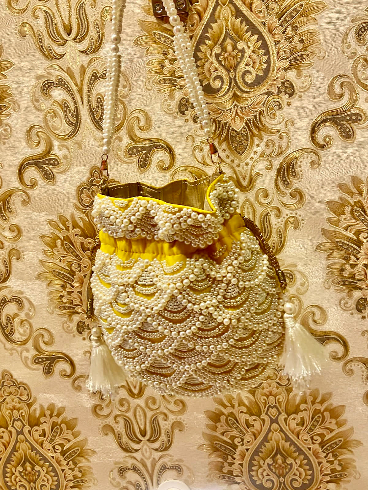 Pearl potli,,,,purse,,,,bag - Saffronfashionindia