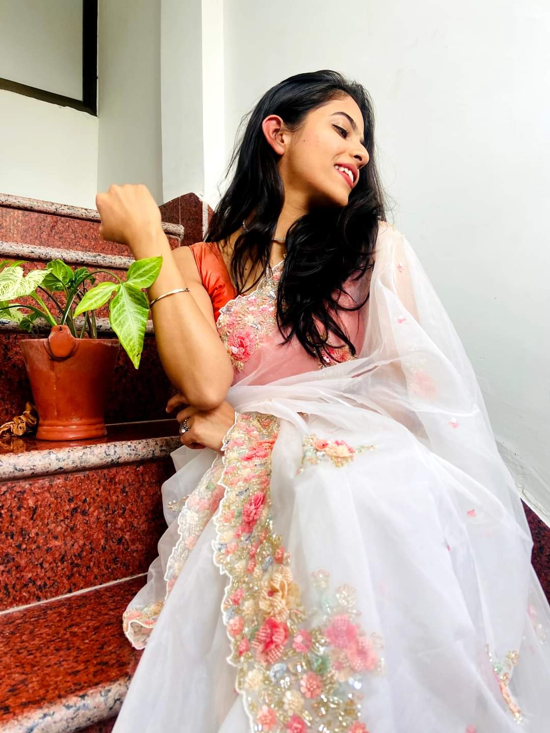 Dreamy organza saree - Saffronfashionindia