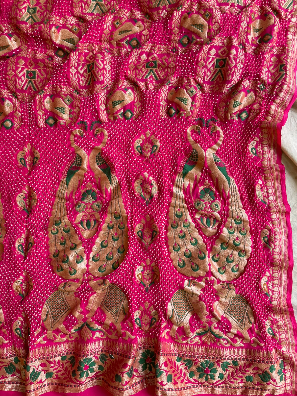 Morni inspired bandhej pink dupatta - Saffronfashionindia