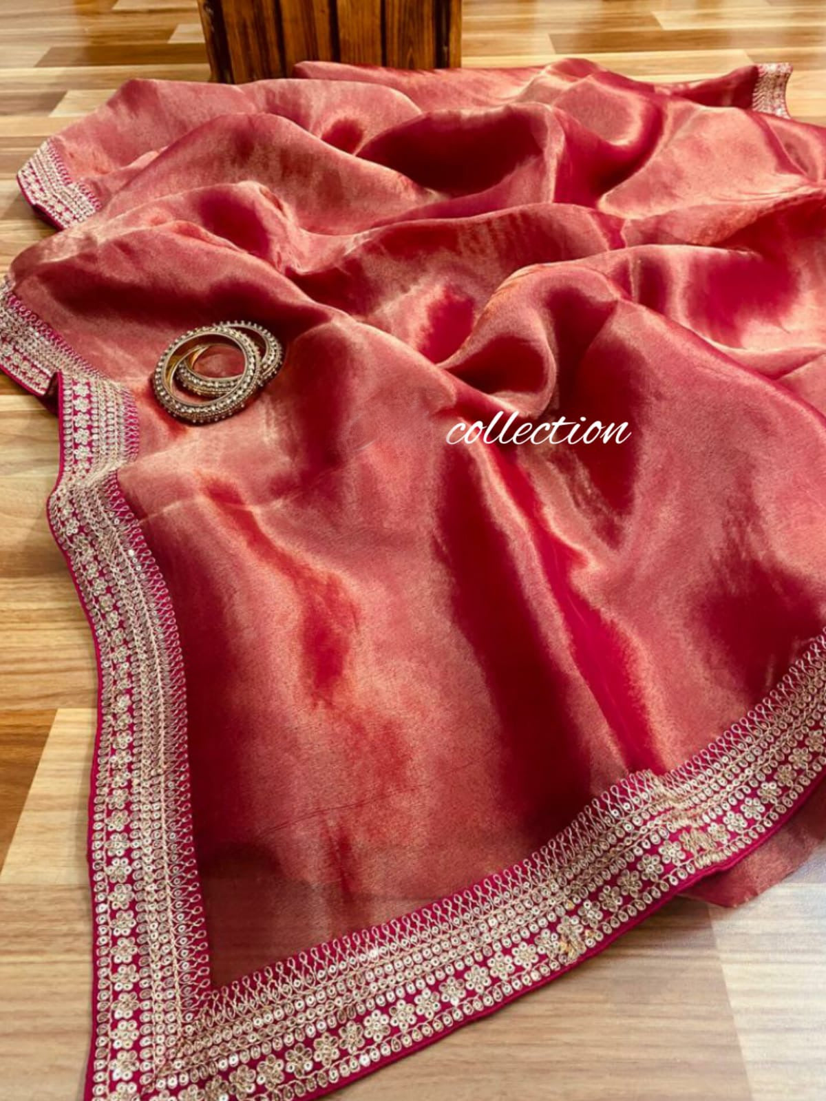 Sameksha organza saree women saree blouse - Saffronfashionindia