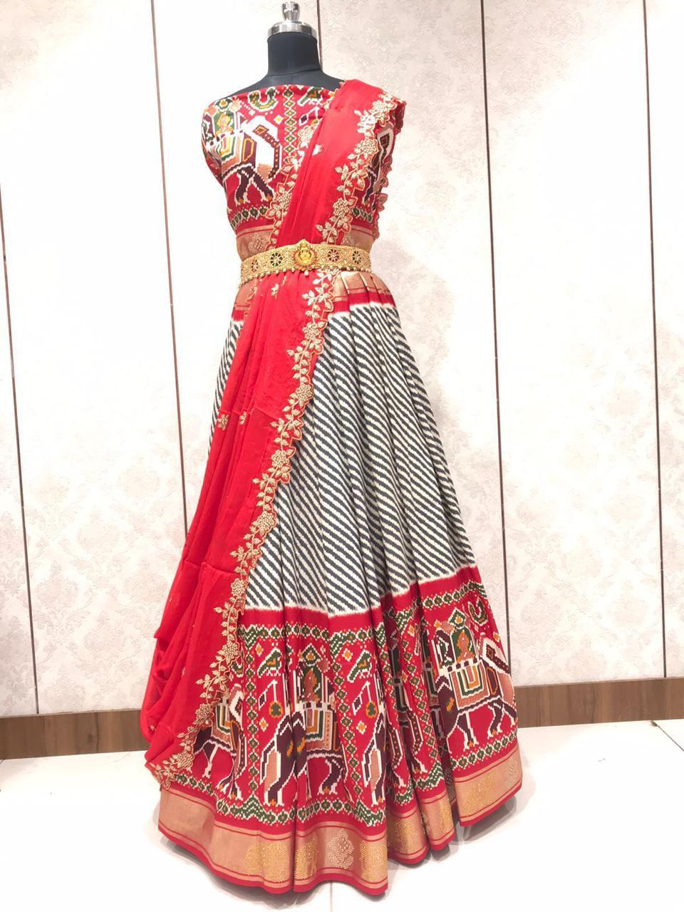 Traditional patola lehanga/silk lehnaga - Saffronfashionindia