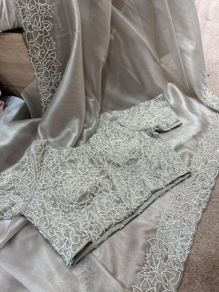 Fairly Pearl saree - Saffronfashionindia