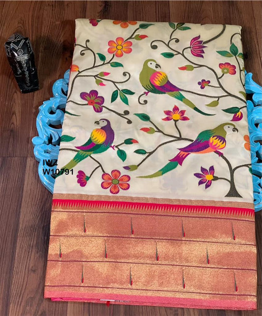 Muniya Paithani inspired saree - Saffronfashionindia