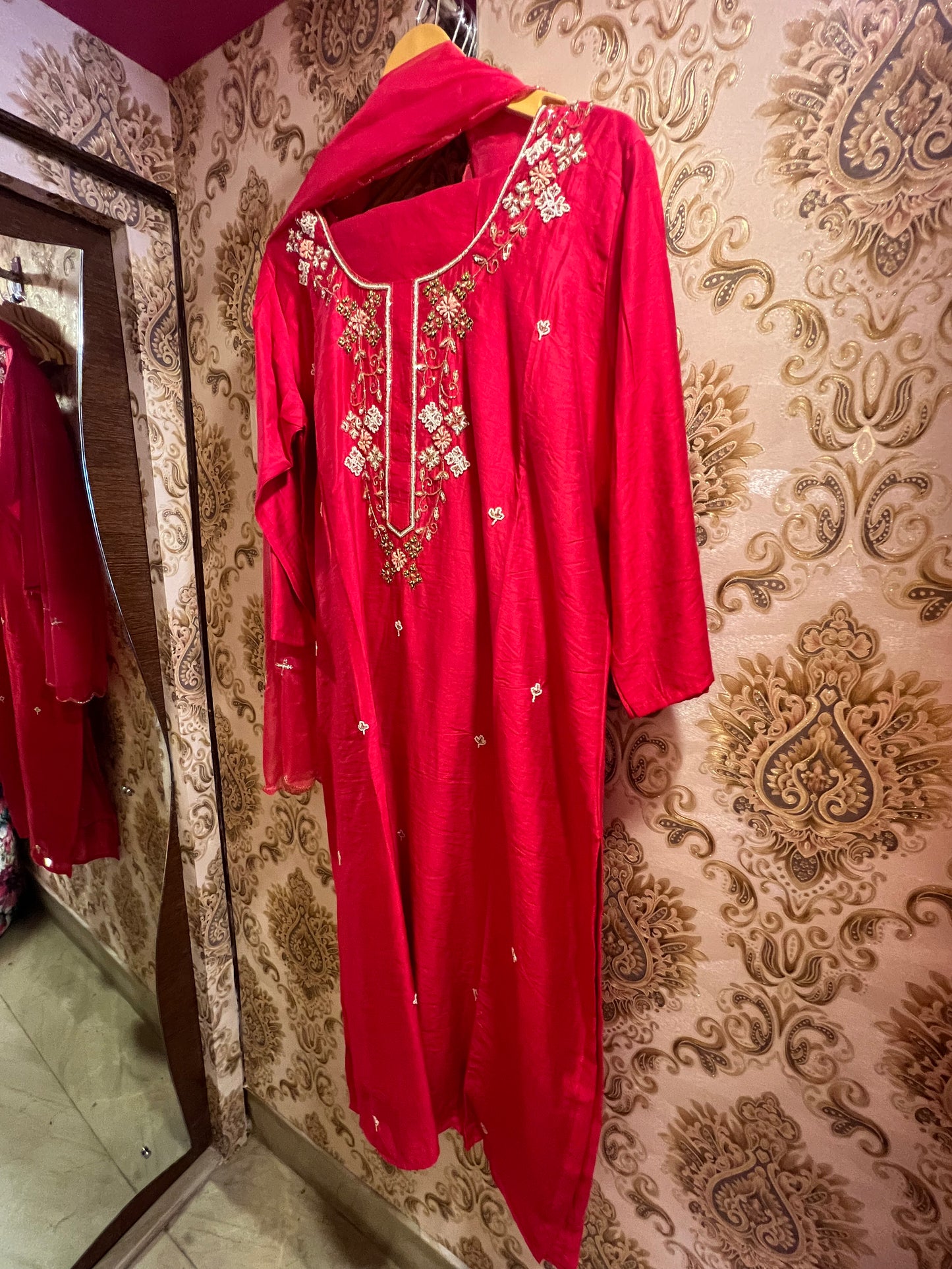 Valentine red hot salwar suit - Saffronfashionindia