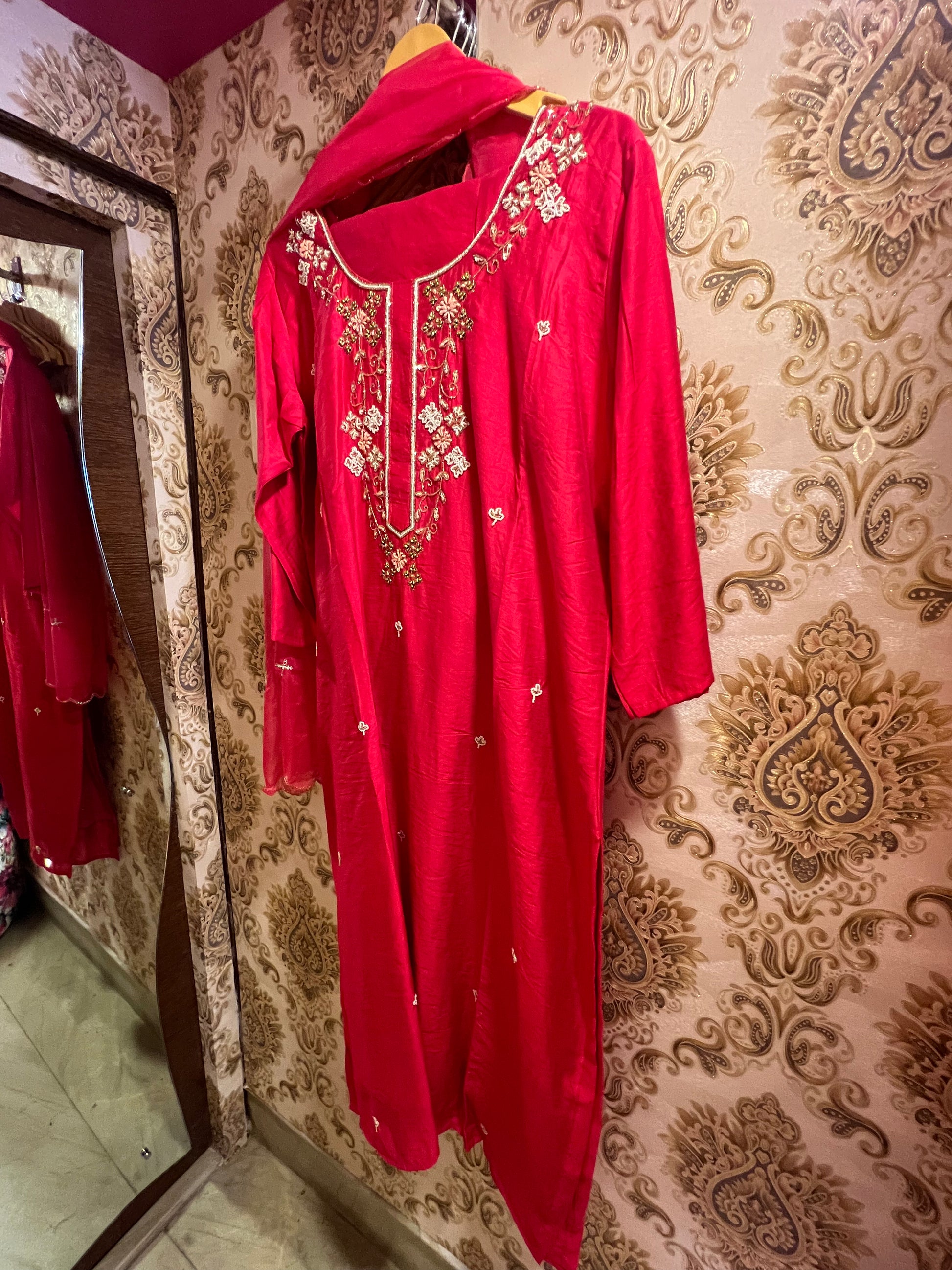 Valentine red hot salwar suit - Saffronfashionindia