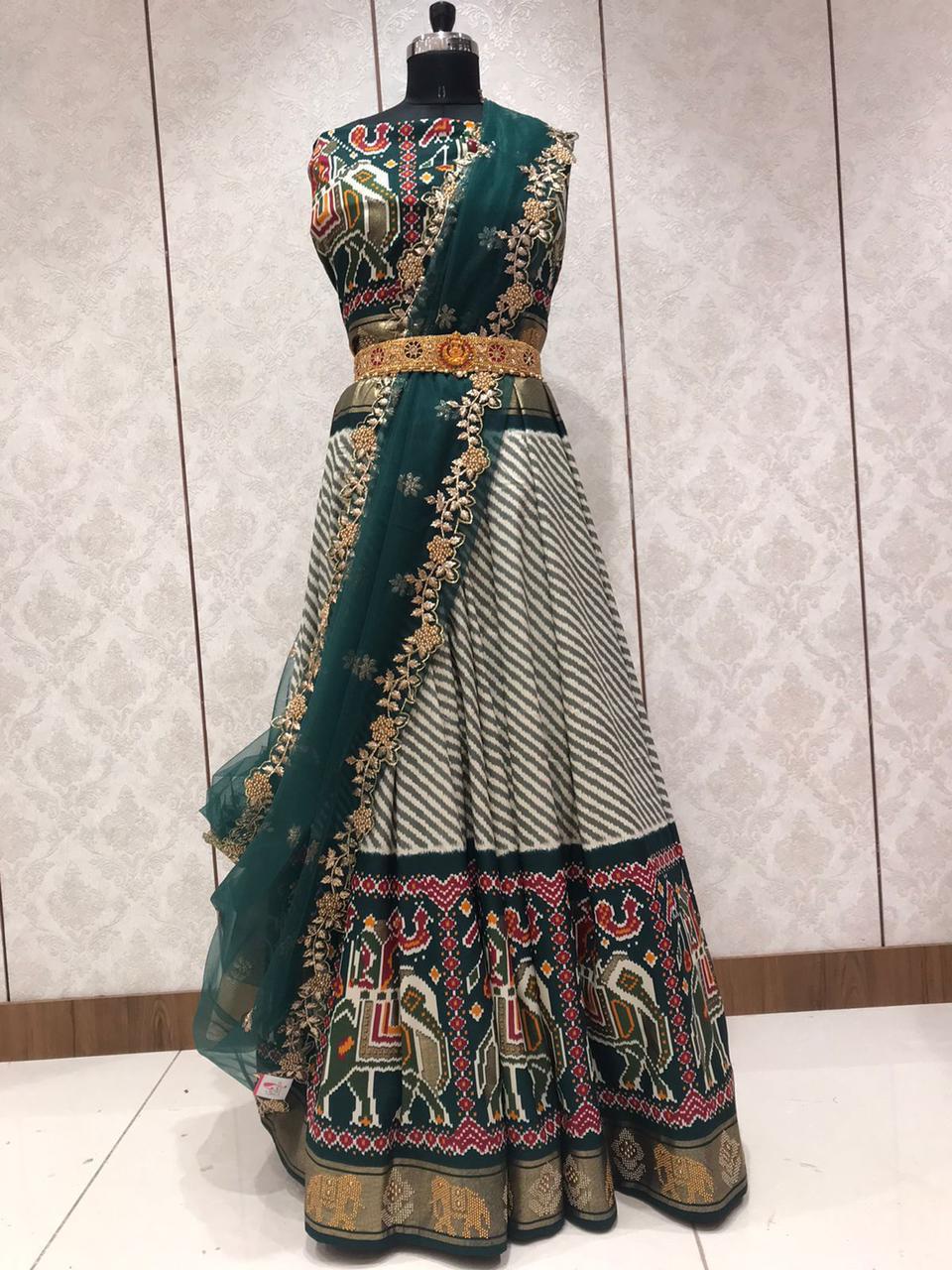Traditional patola lehanga/silk lehnaga - Saffronfashionindia