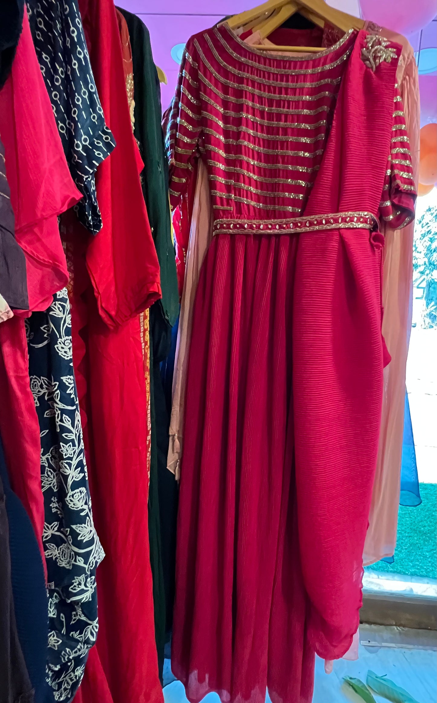 Nora pink beautiful gown - Saffronfashionindia