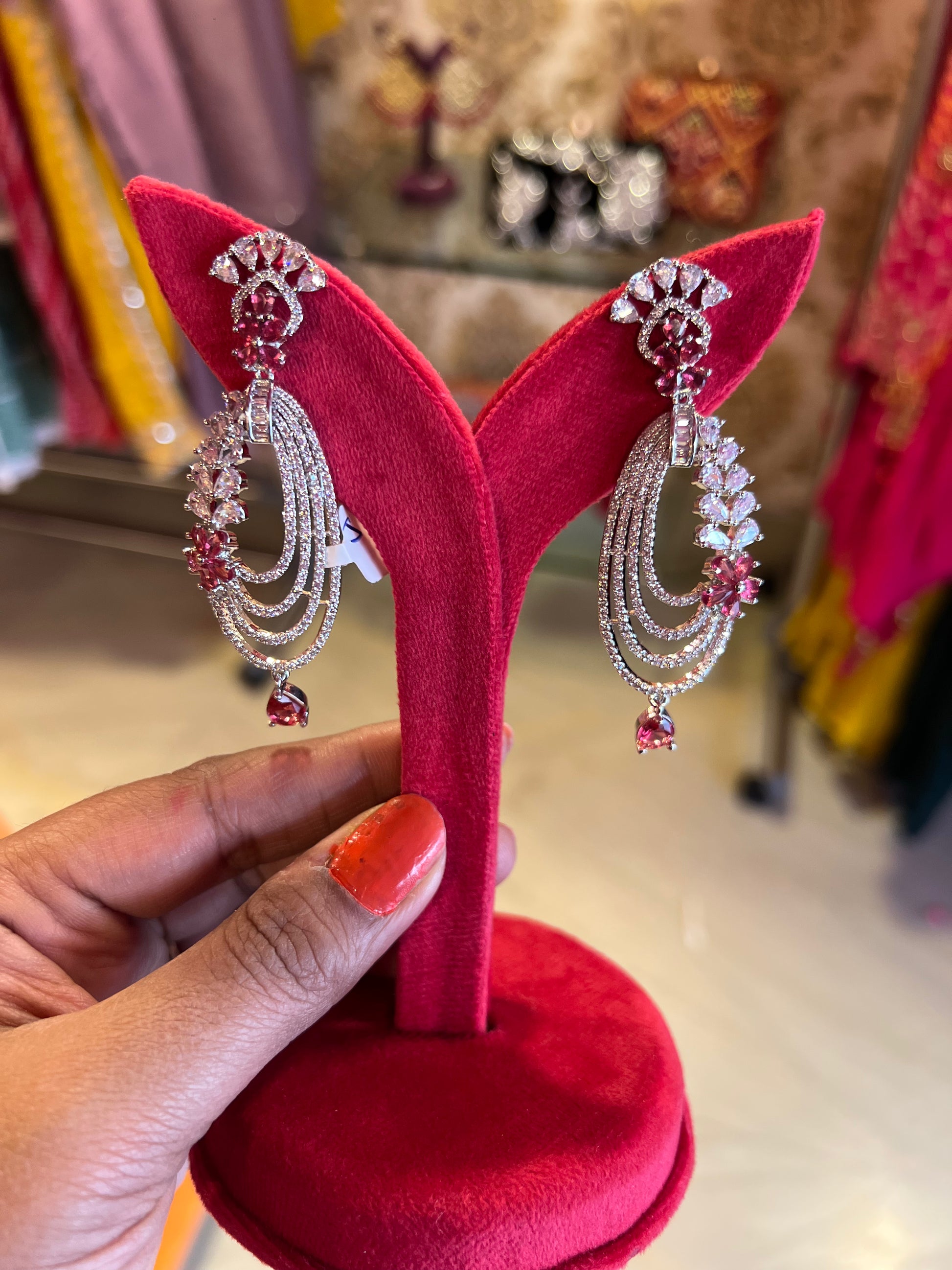 Rubila cocktail earrings - Saffronfashionindia