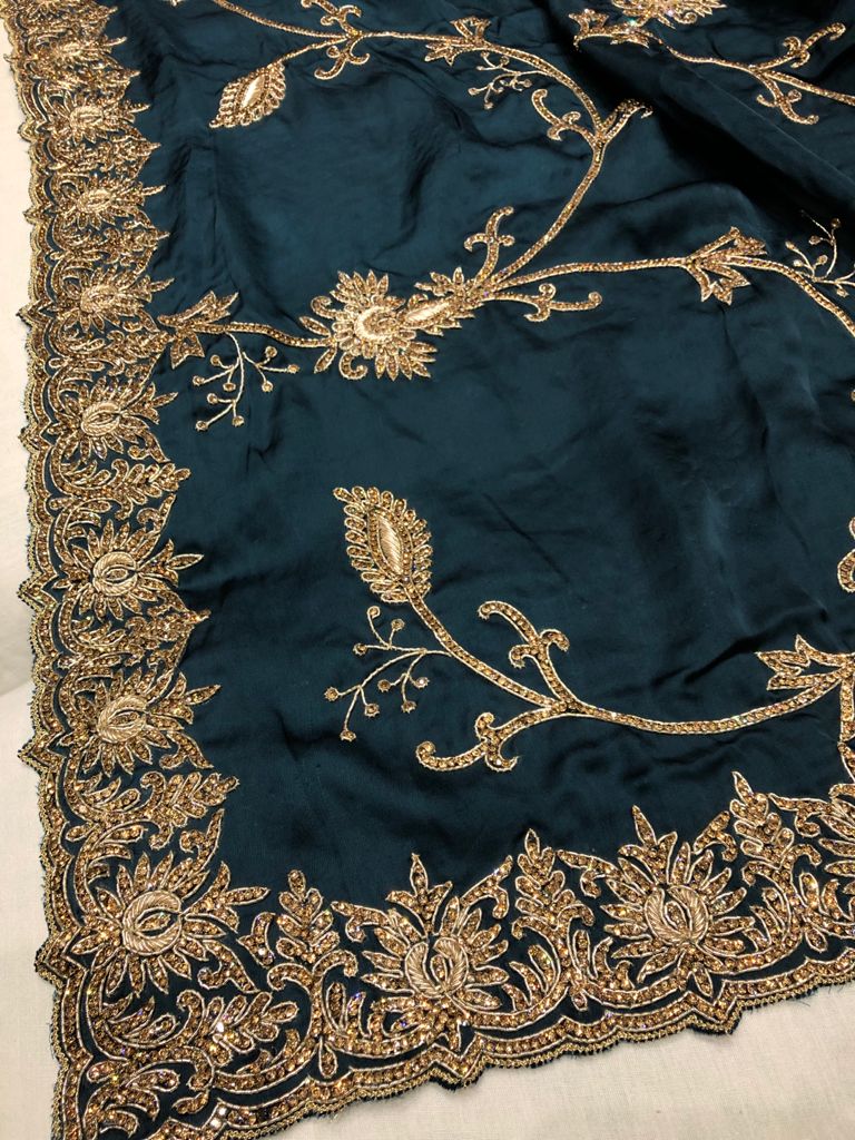 Wedding zardosi saree - Saffronfashionindia