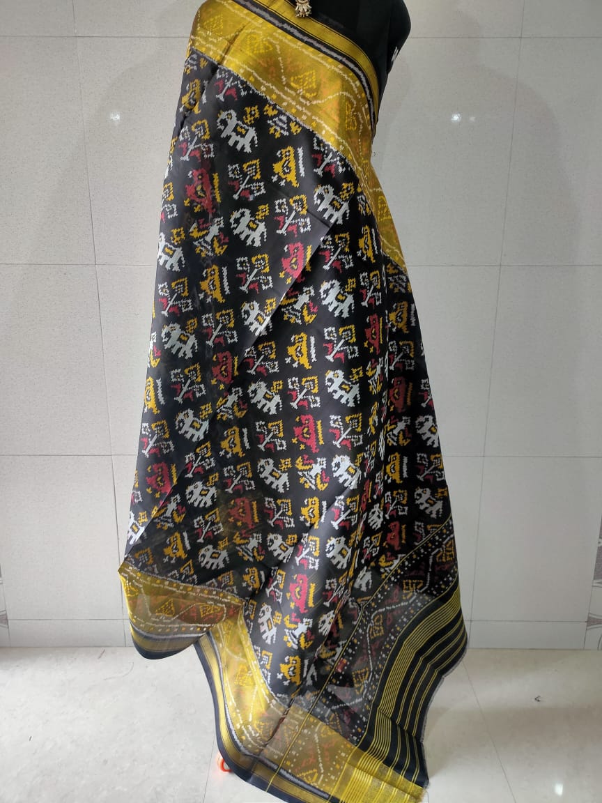 Black Patola dupatta - Saffronfashionindia
