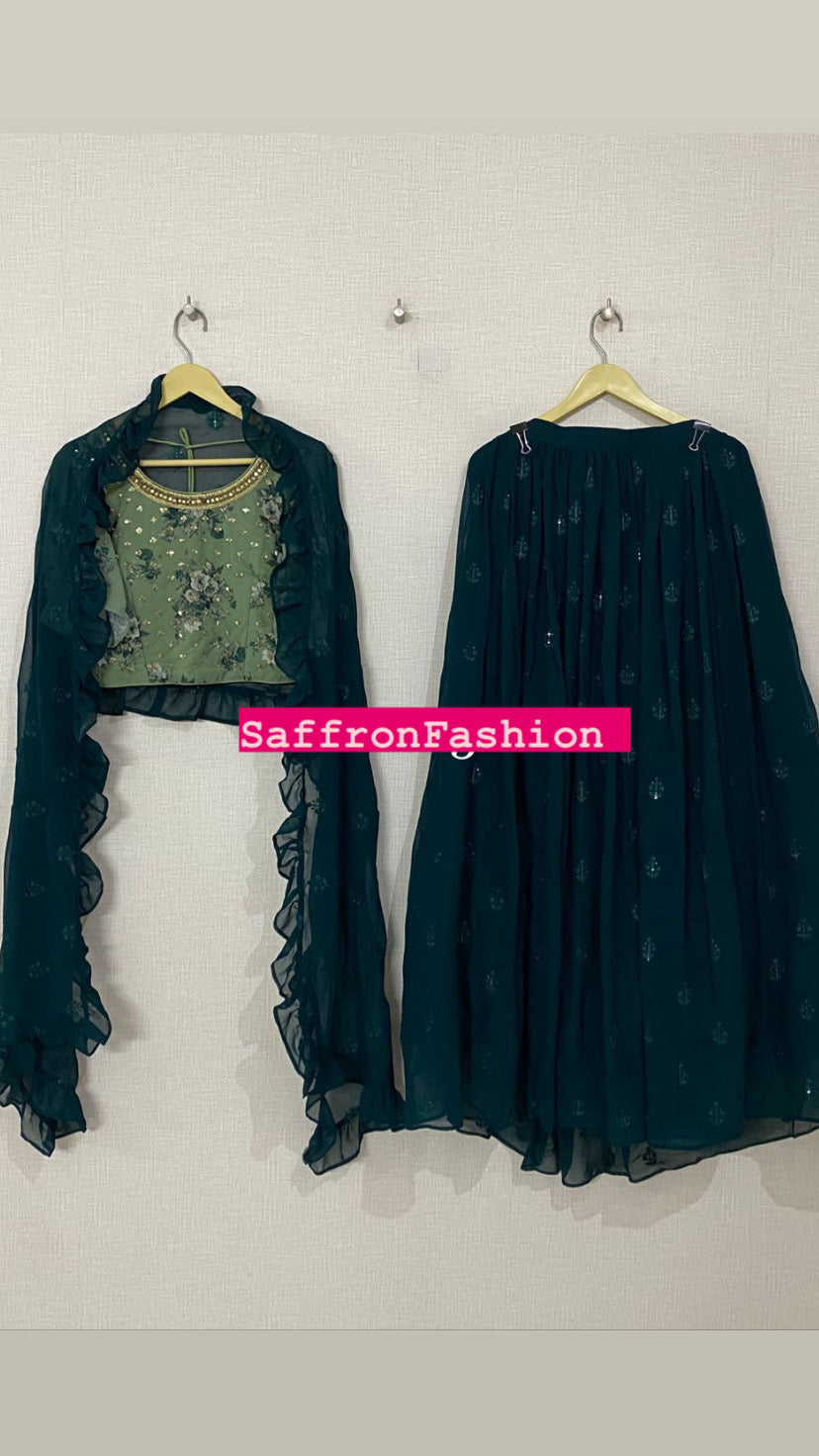 Ruffles inspired lehanga choli - Saffronfashionindia