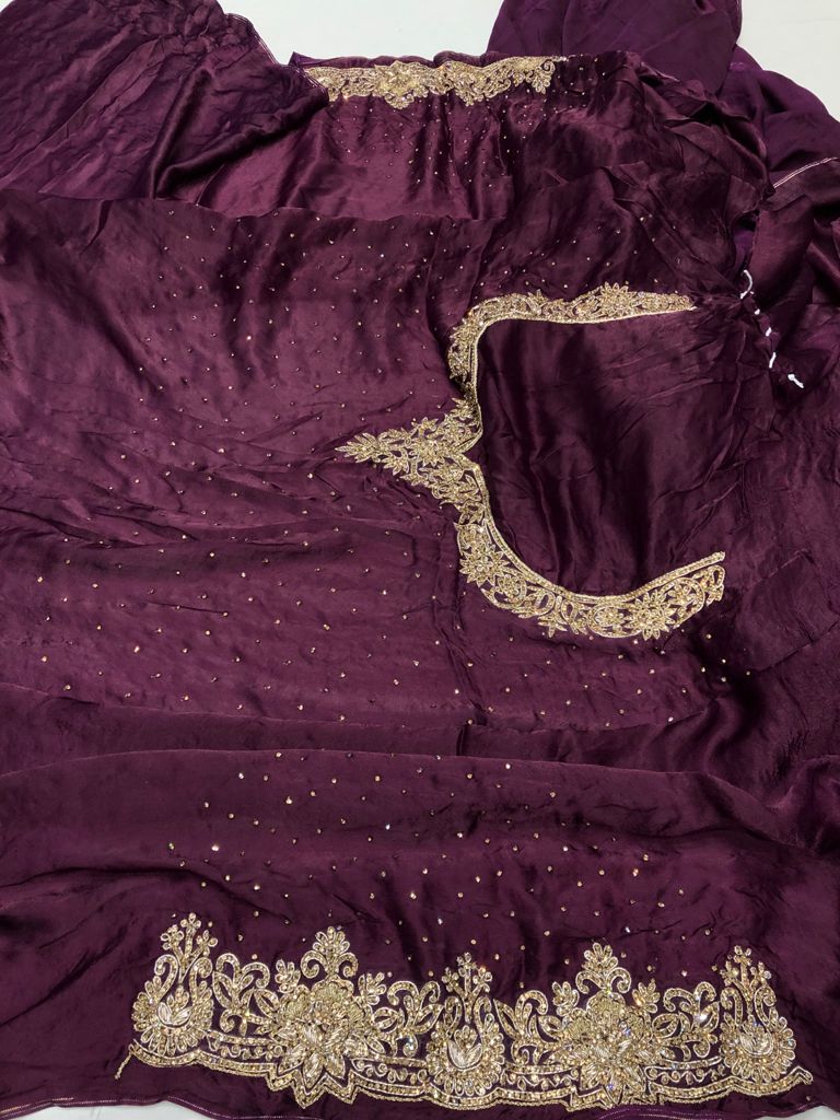 Wedding zardosi saree - Saffronfashionindia