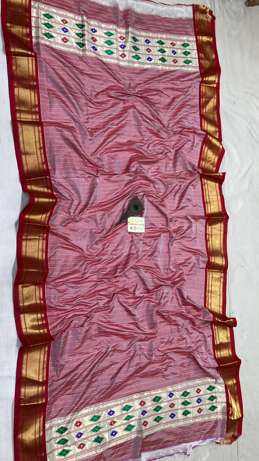 Silk traditional Paithani dupatta - Saffronfashionindia