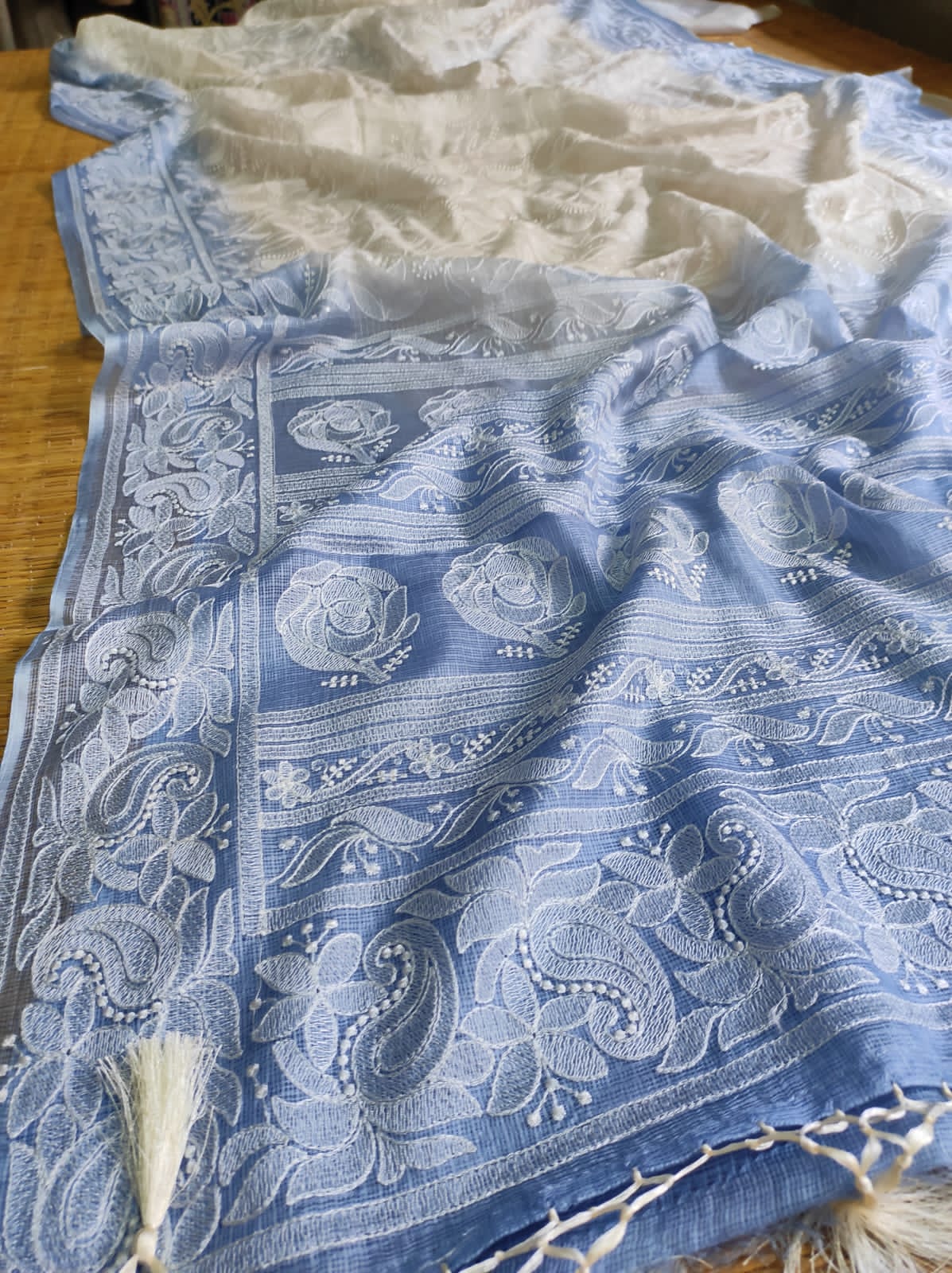 Tussar kota Indian saree - Saffronfashionindia