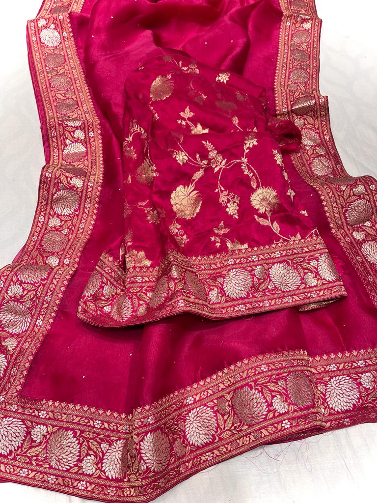 Lipika organza saree/lovely sari - Saffronfashionindia