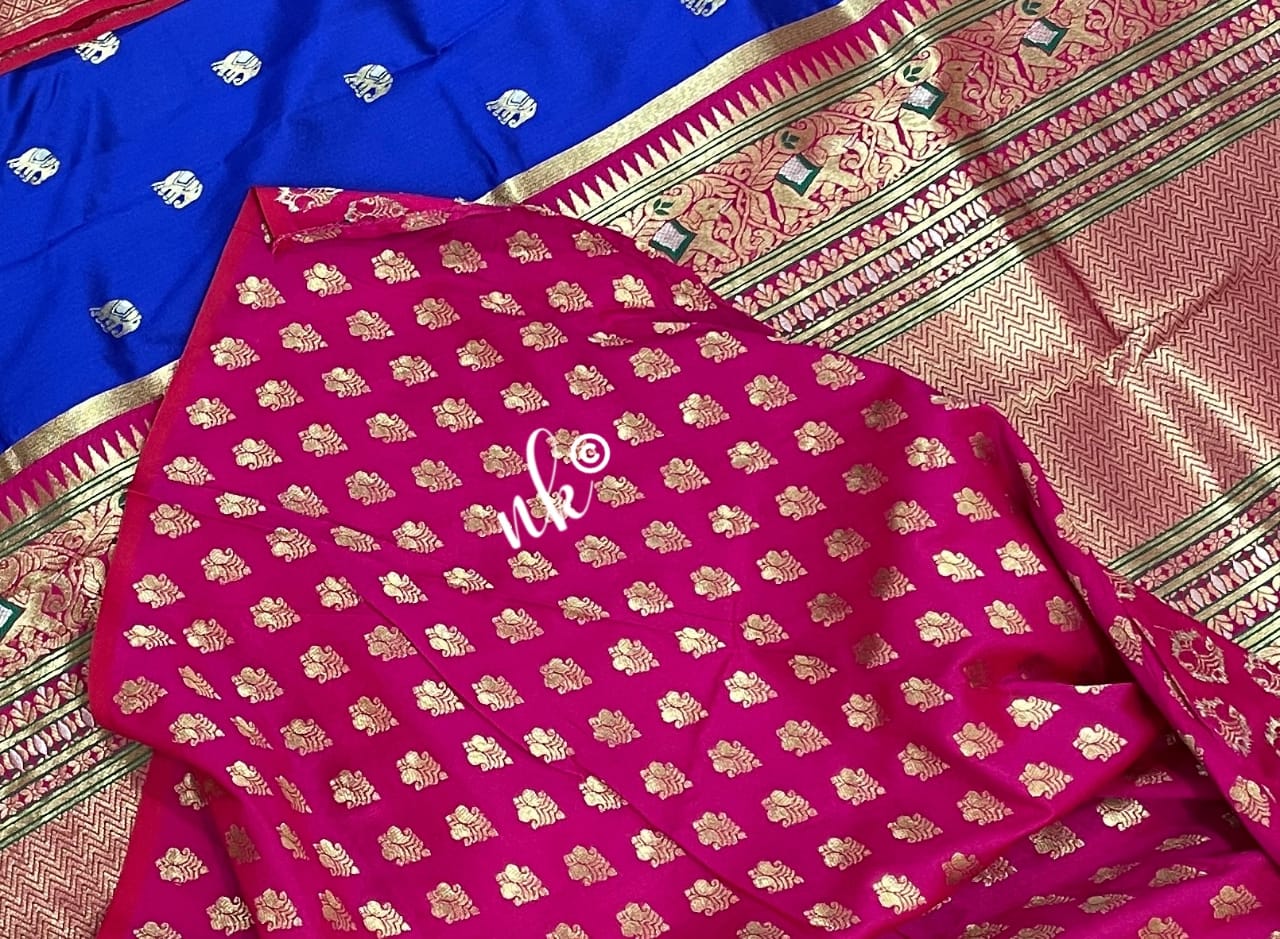 Gadwal banarsi saree - Saffronfashionindia