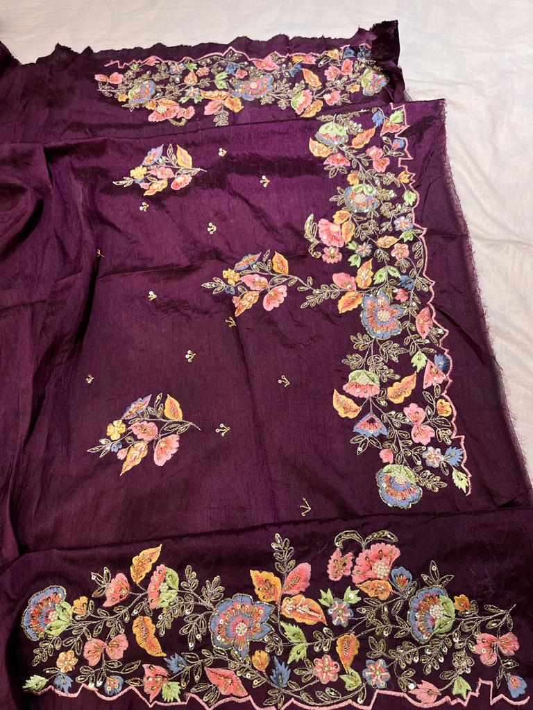 Venice purple saree - Saffronfashionindia