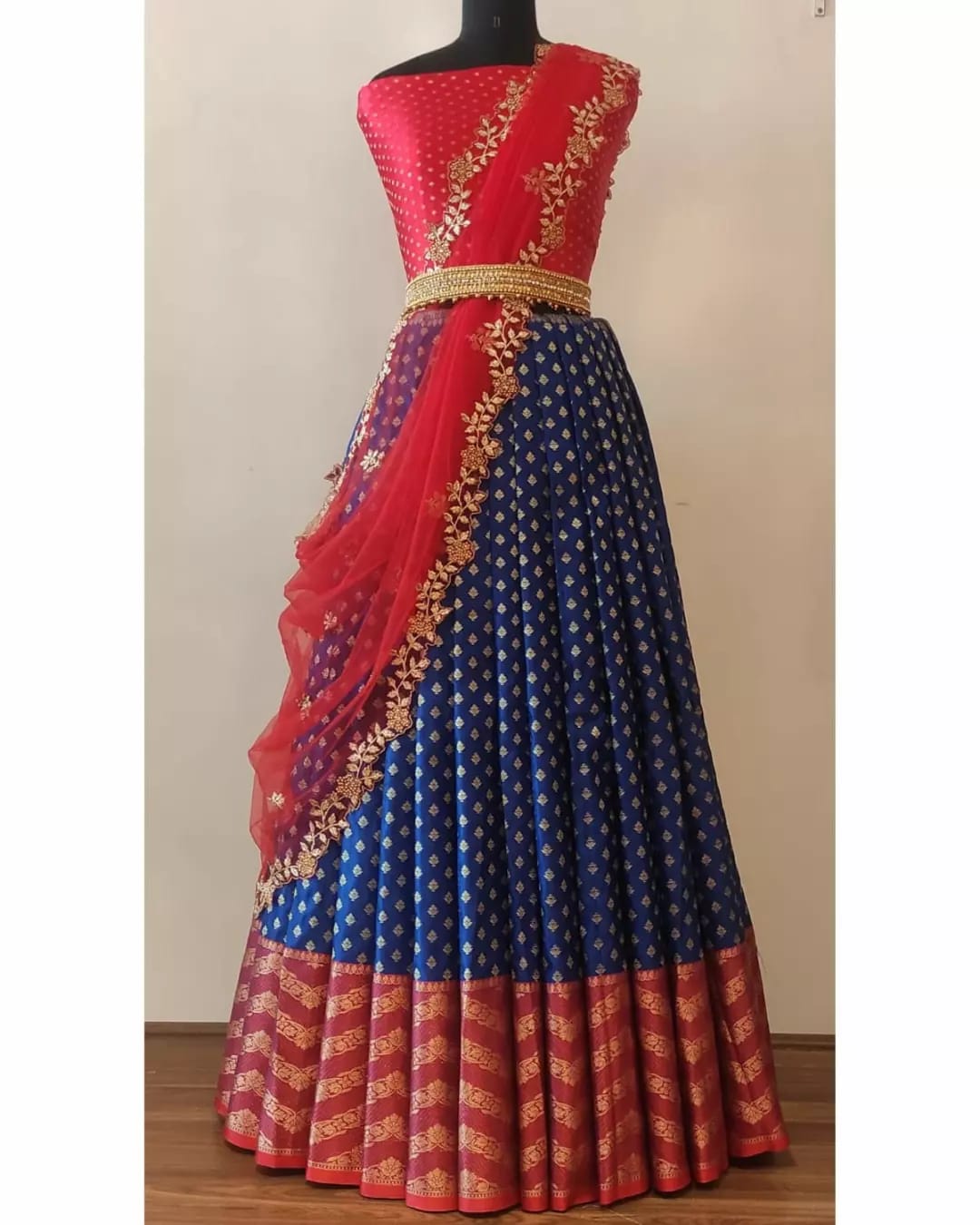 Banarsi pattu kanchi lehanga - Saffronfashionindia
