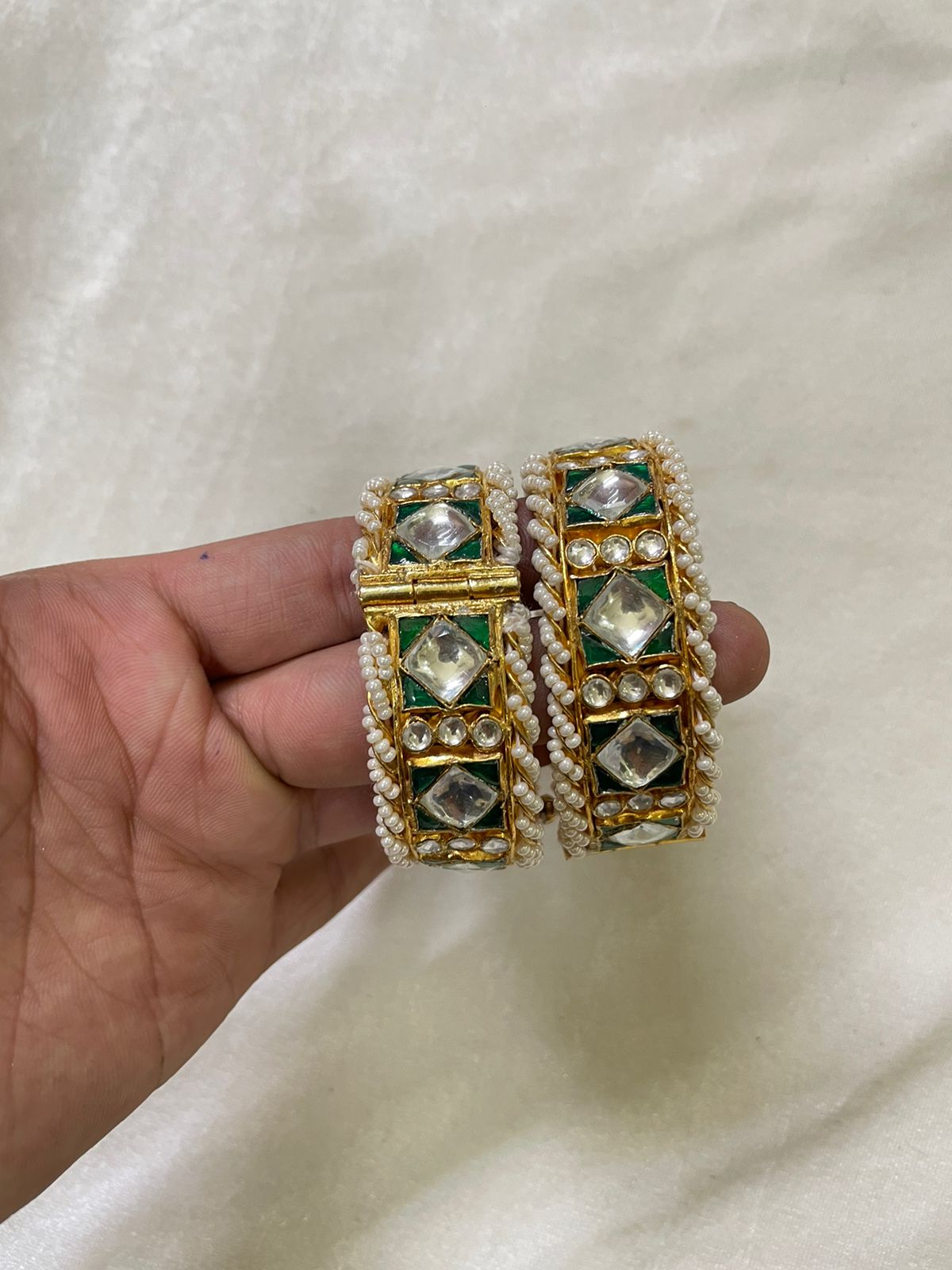 Rucili Kundan bangle/bangle/Kundan bangle - Saffronfashionindia