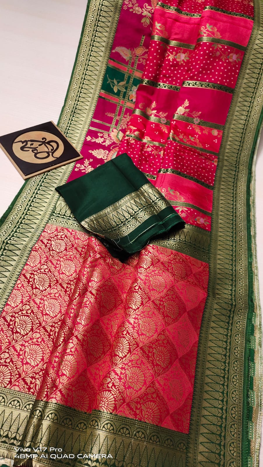 Timara Moonga Banarsi saree - Saffronfashionindia