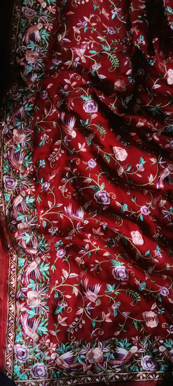 Velecia embroidery saree - Saffronfashionindia