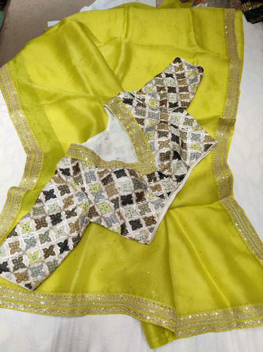 Susane organza saree - Saffronfashionindia