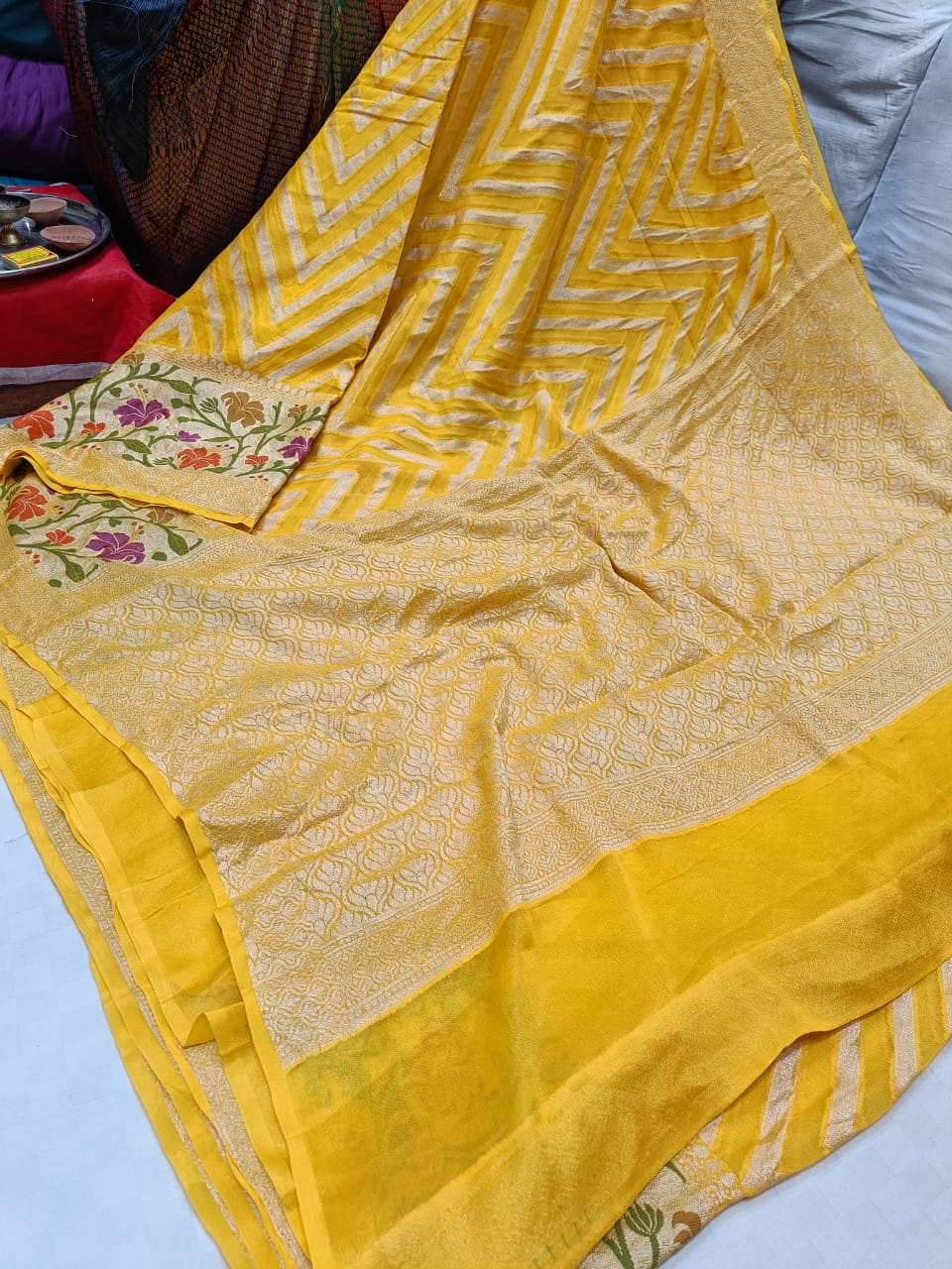 Zig zag inspired striped saree - Saffronfashionindia