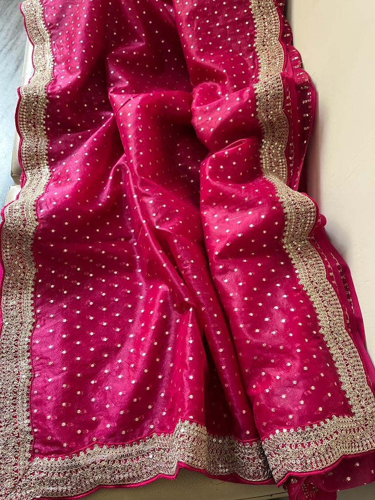 Nisani organza zari saree - Saffronfashionindia