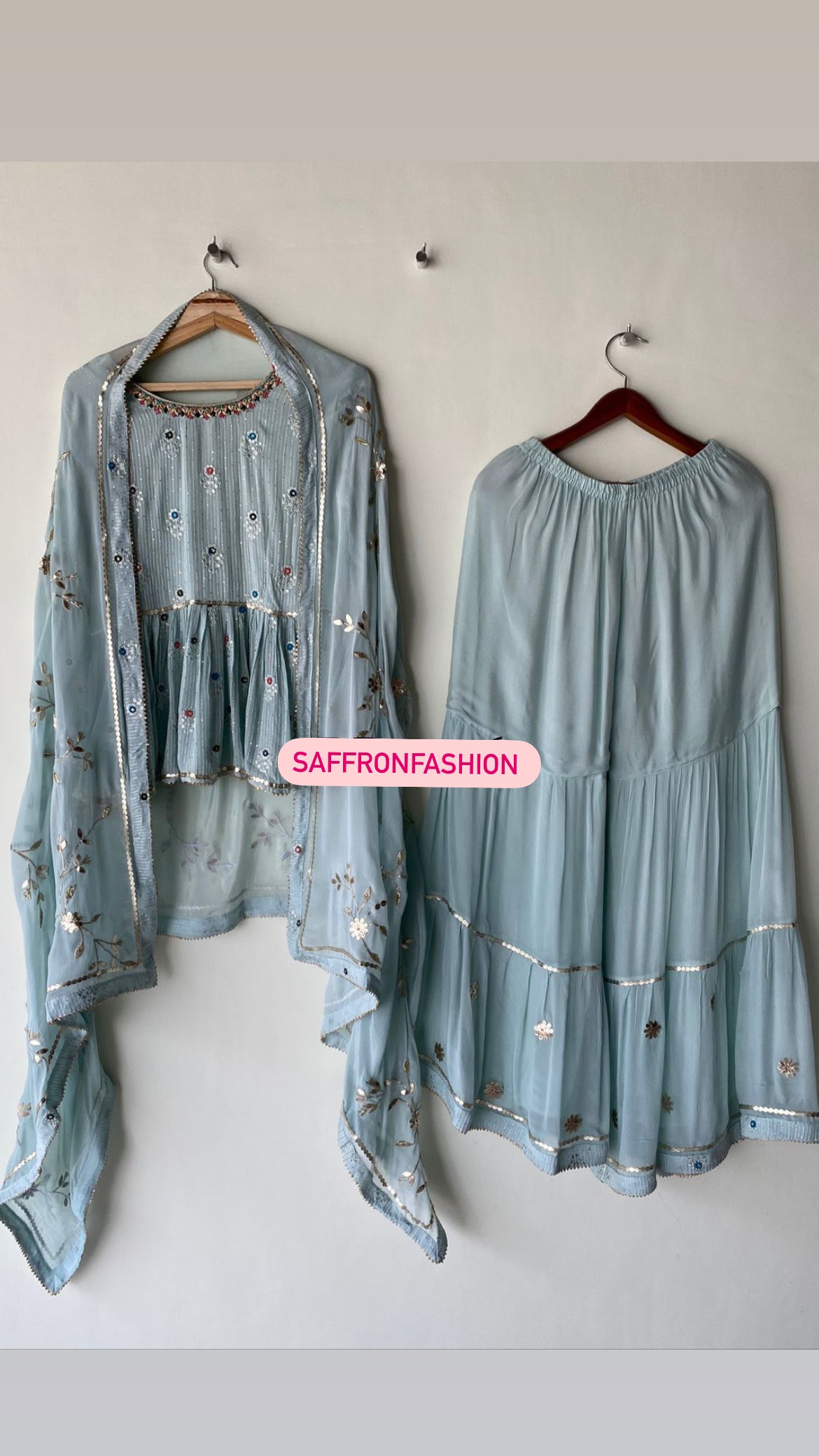 Beautiful peplum kurta set - Saffronfashionindia