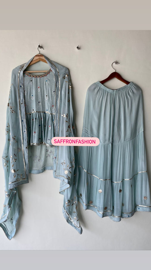 Beautiful peplum kurta set - Saffronfashionindia