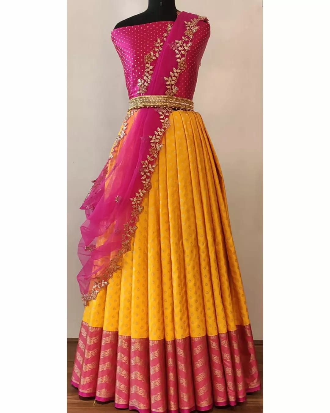 Banarsi pattu kanchi lehanga - Saffronfashionindia