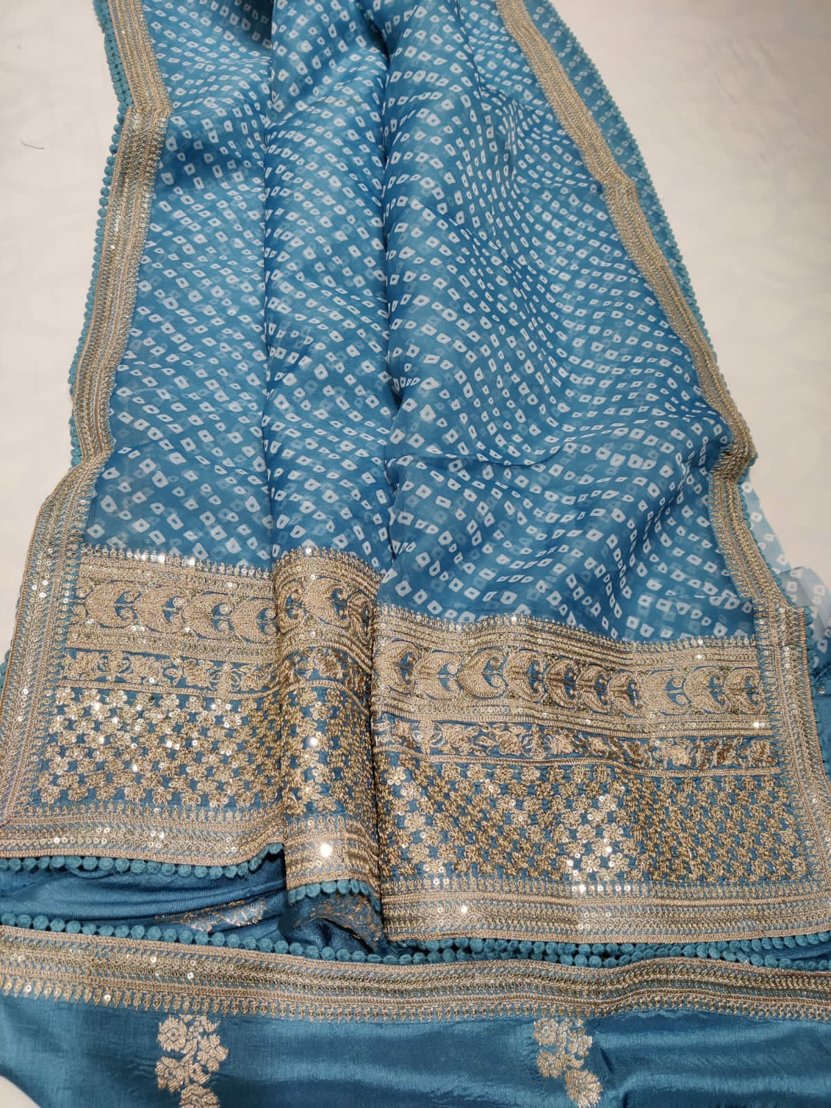 Omara lehariya organza saree - Saffronfashionindia