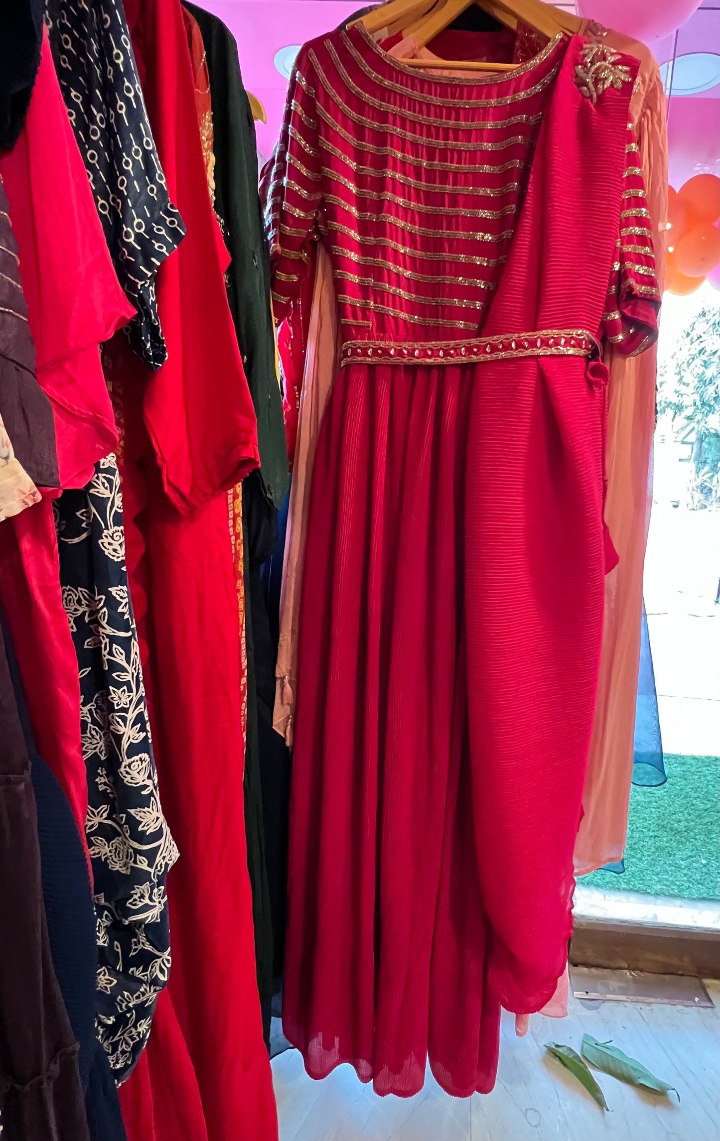 Nora pink beautiful gown - Saffronfashionindia