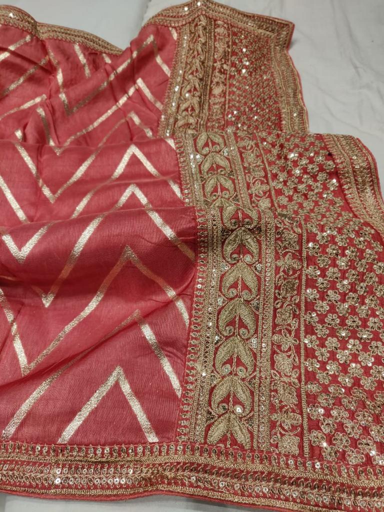 Striped inspired silk saree/casual sari - Saffronfashionindia