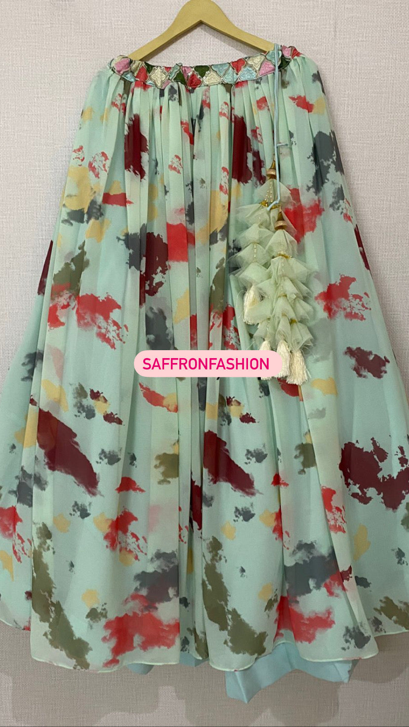 Floral lehanga choli dress - Saffronfashionindia