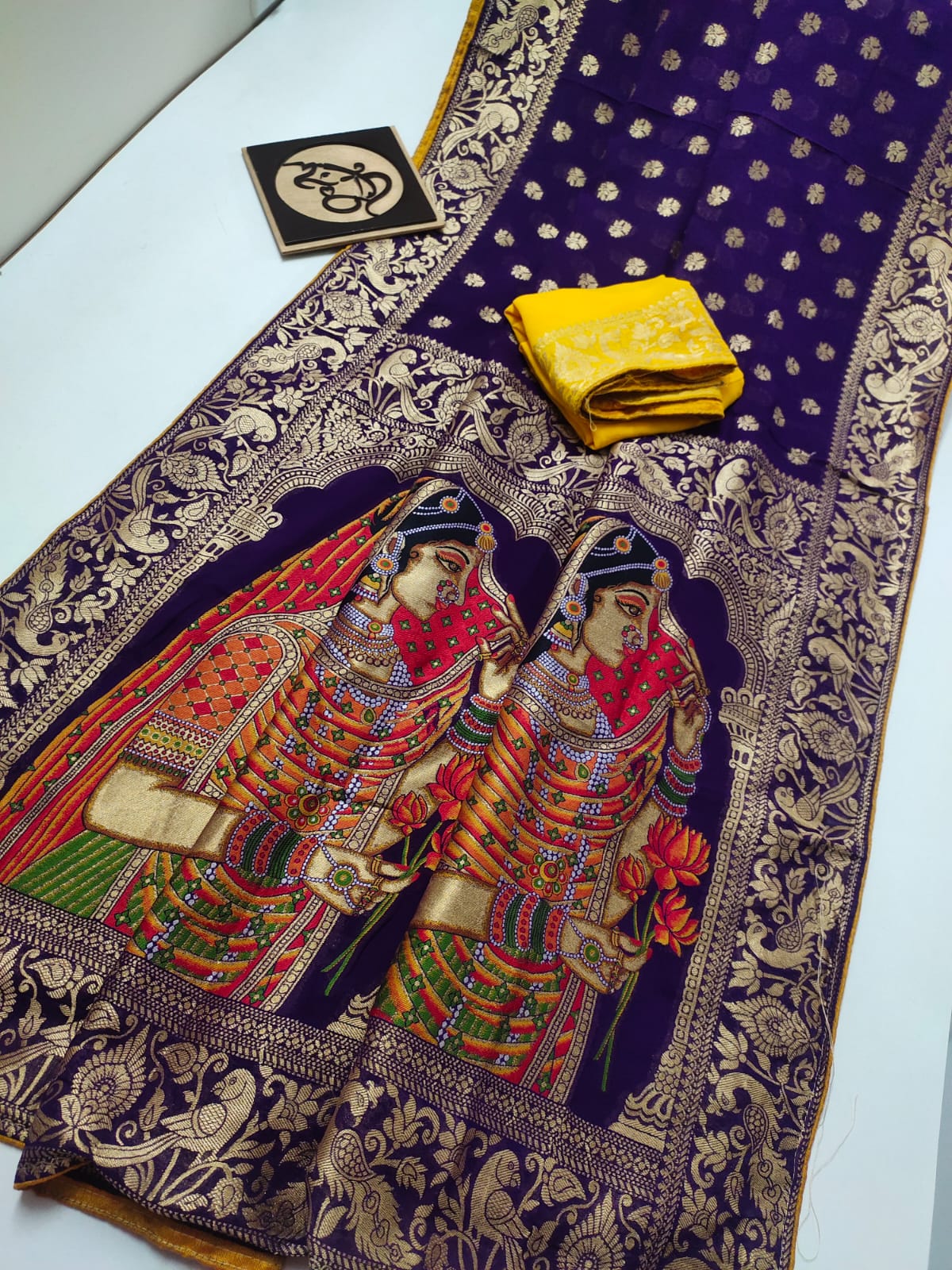 Dolika banarsi khaddi saree - Saffronfashionindia