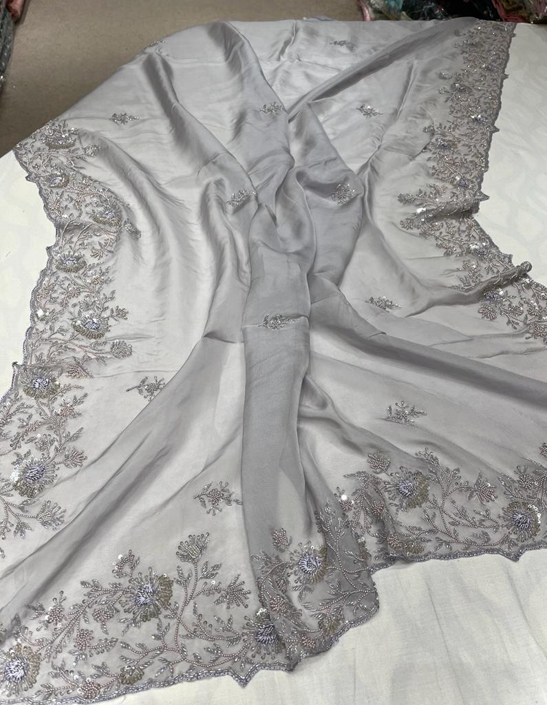 Bridesmaid organza saree - Saffronfashionindia