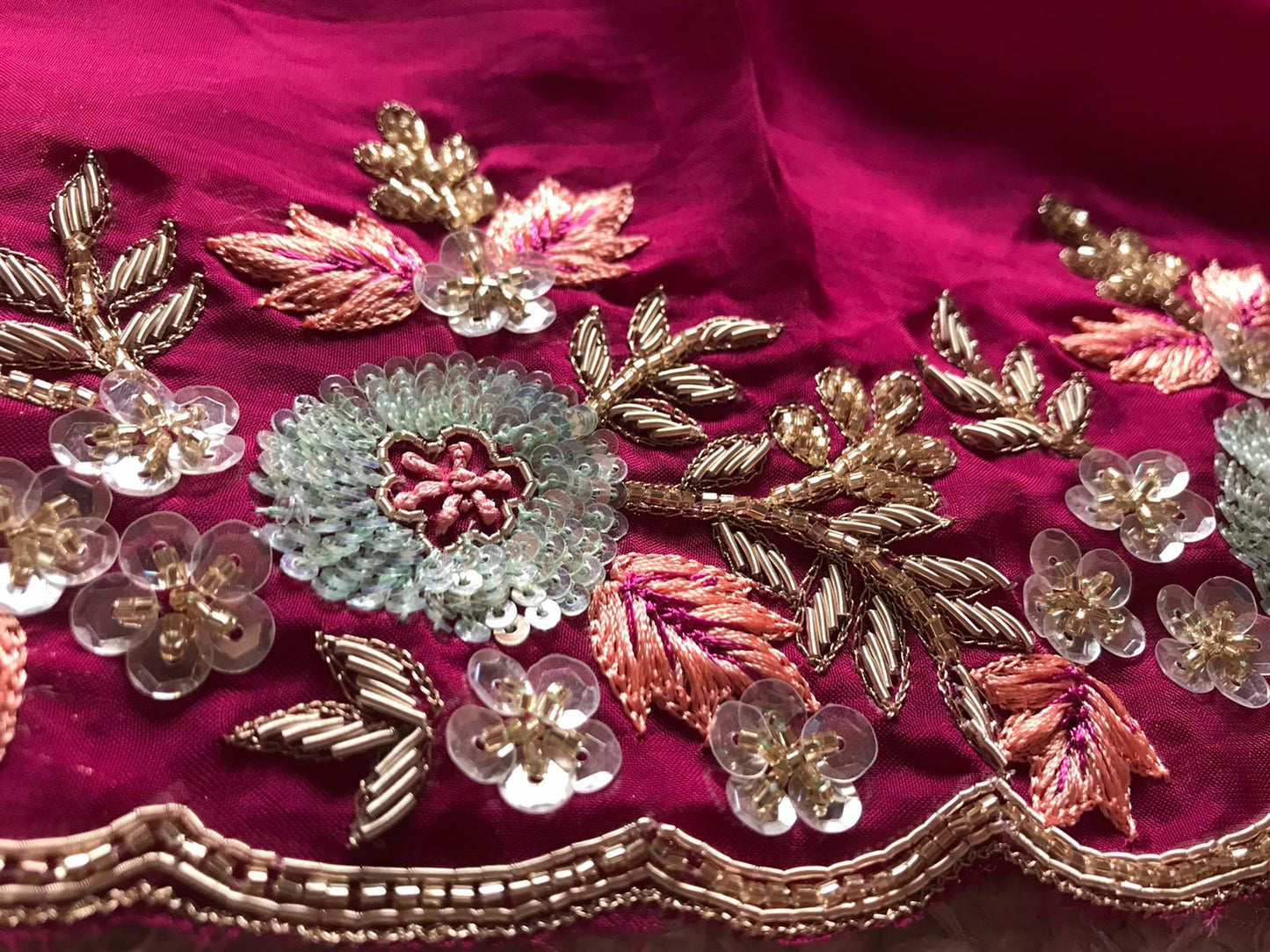 Wine inspired organza silk embroidered saree - Saffronfashionindia