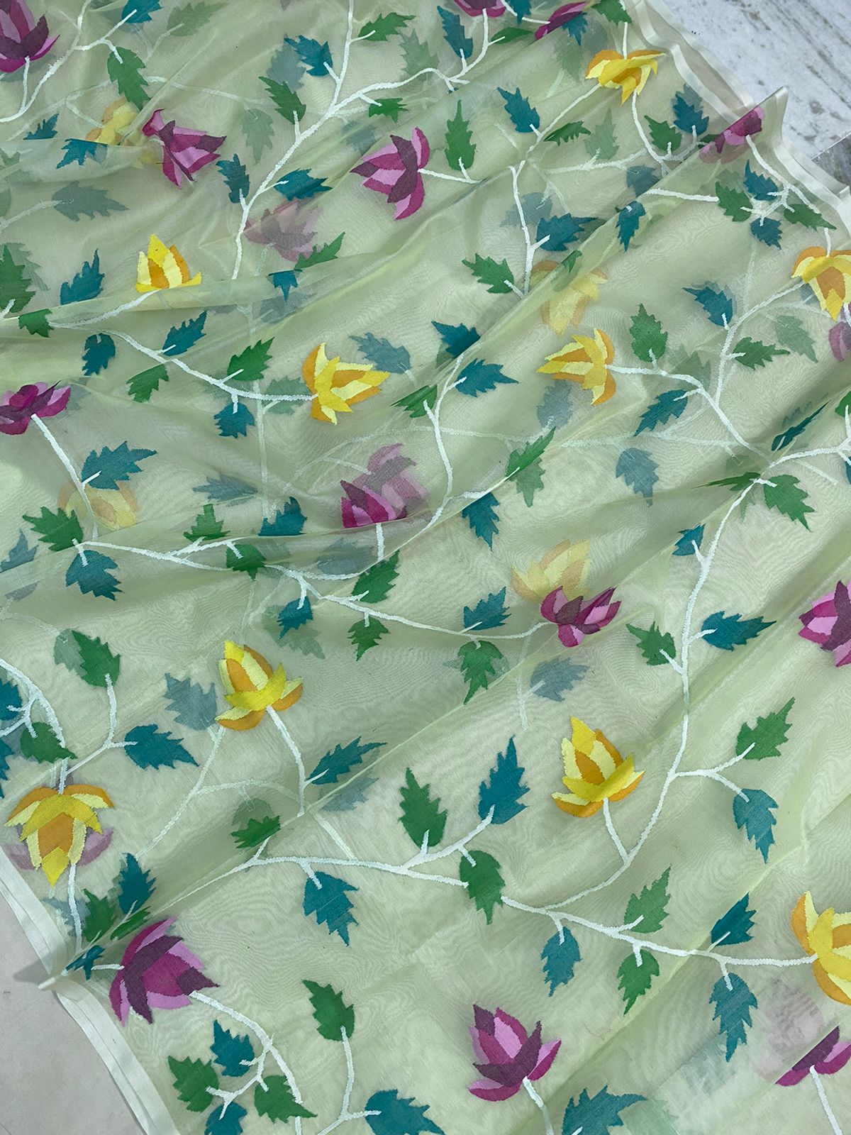 Minisha tantuj jamdani saree - Saffronfashionindia