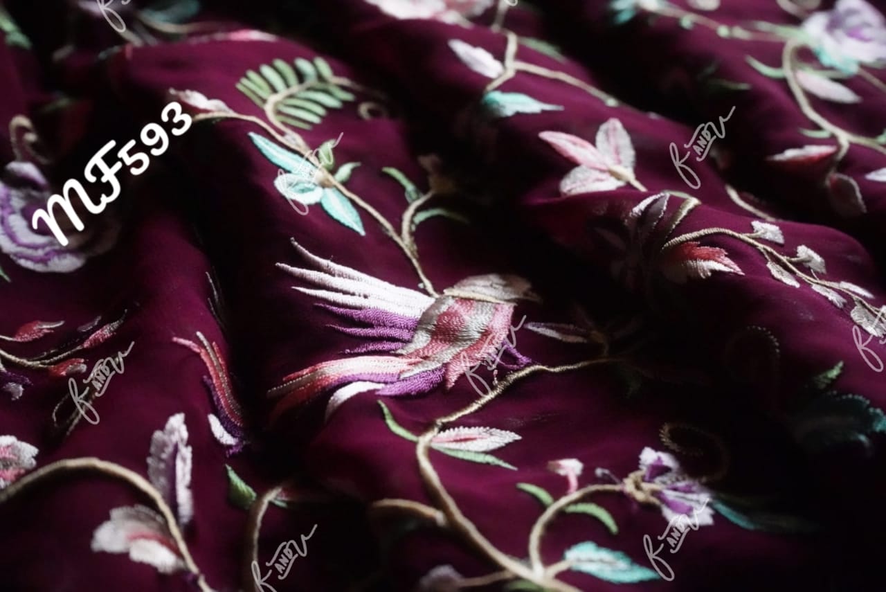 Velecia embroidery saree - Saffronfashionindia