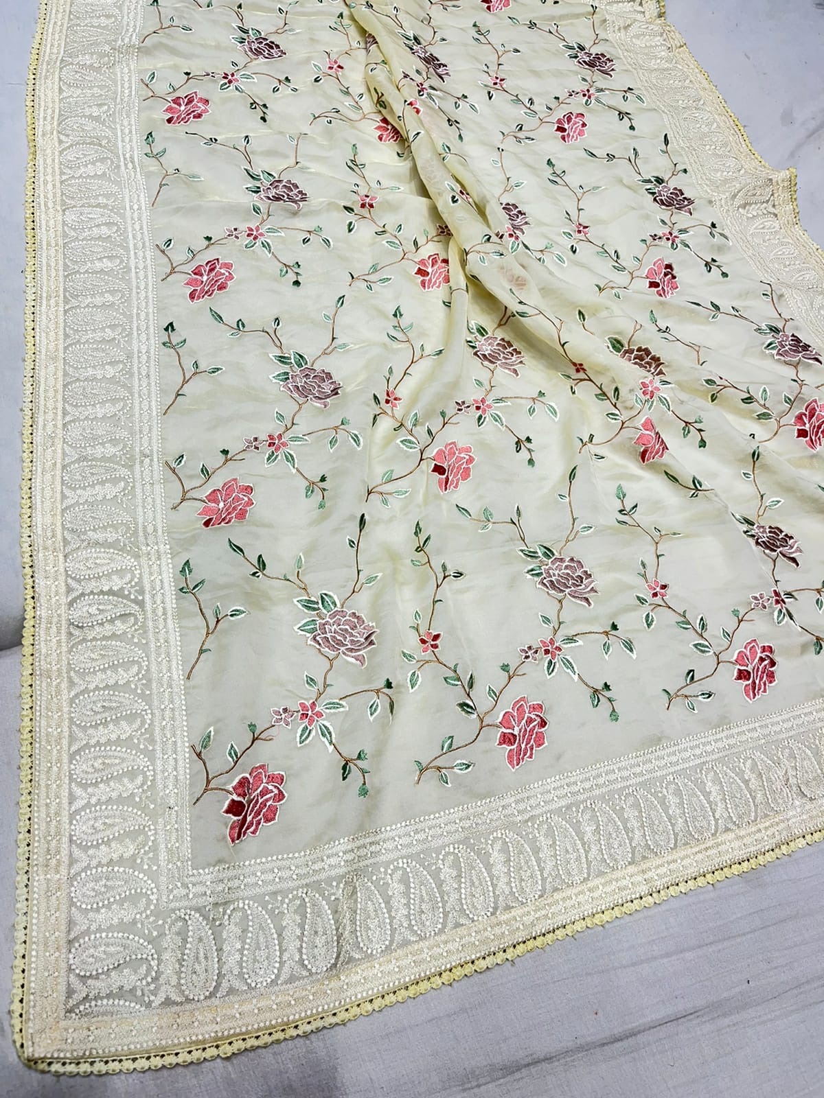 Naisha organza Chikankari saree - Saffronfashionindia