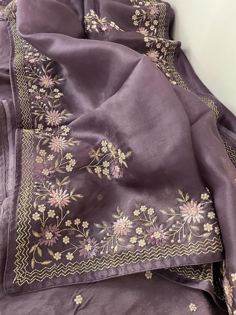 Mishika organza saree - Saffronfashionindia